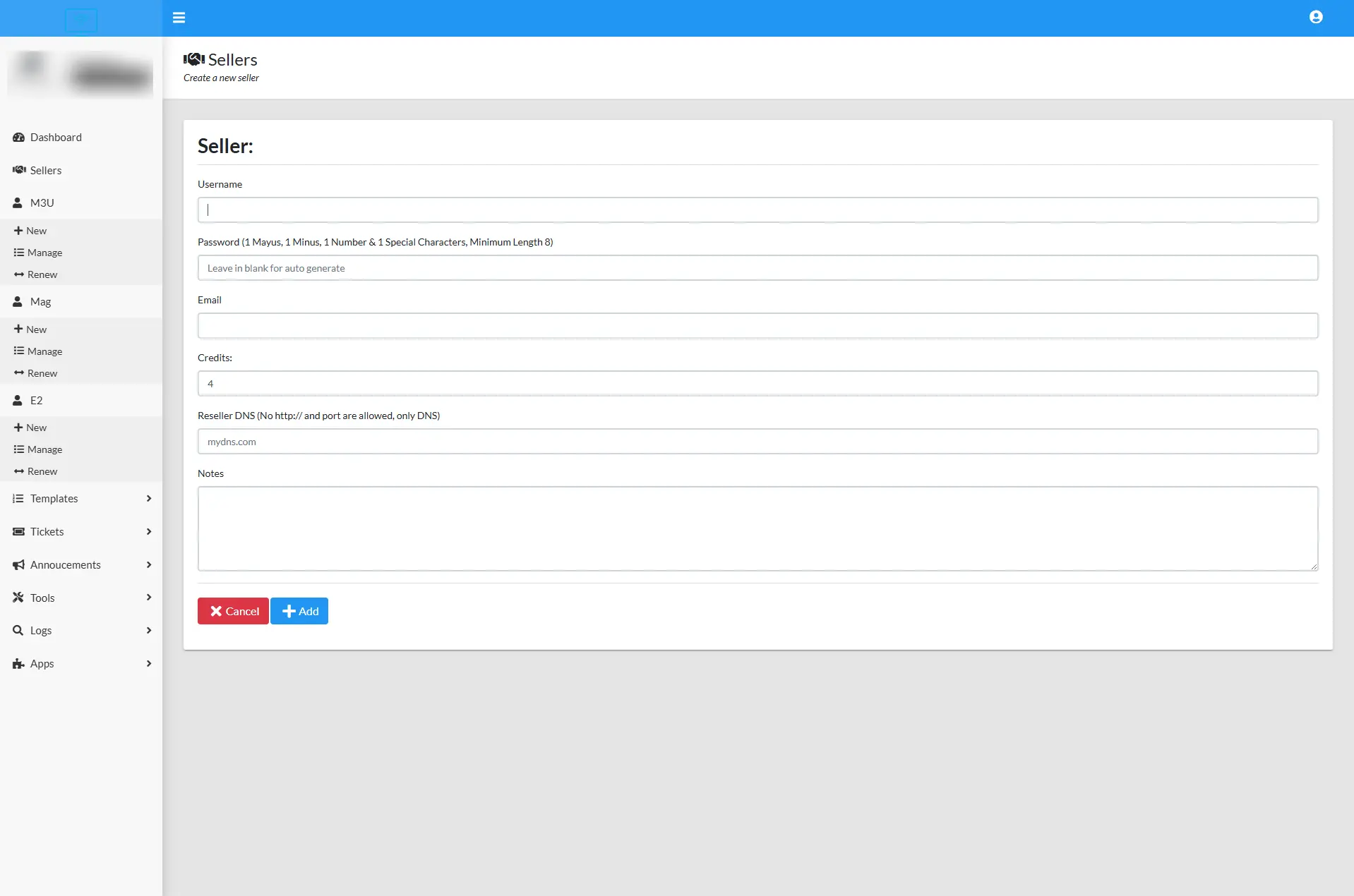 SLTV IPTV reseller panel