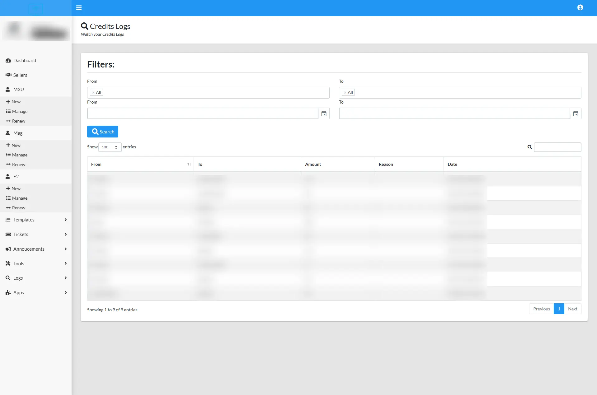 SLTV IPTV reseller panel